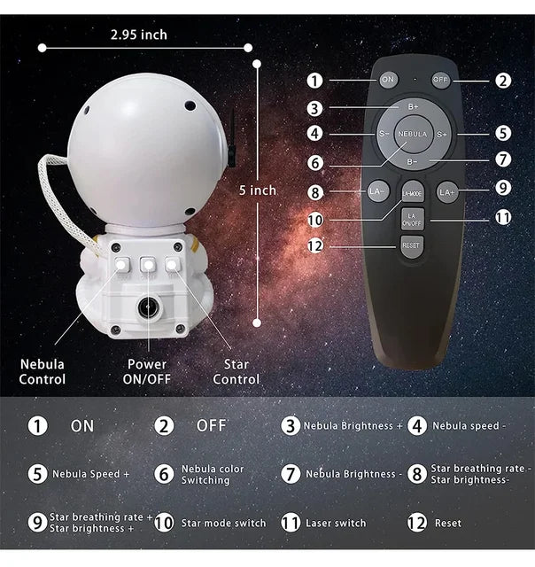 Star Projetor Astronauta - Stars Projection Lamp